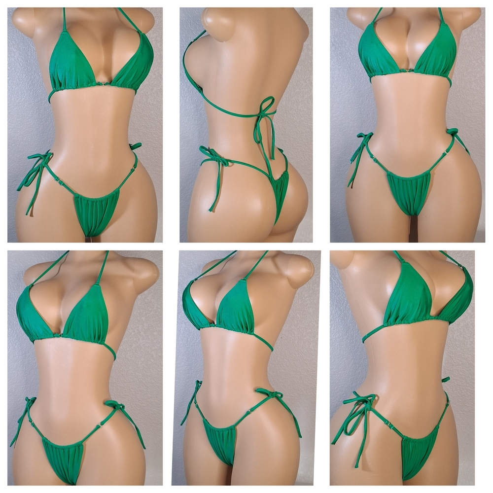 Green Triangle Bikini Set